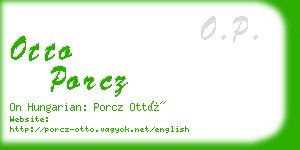 otto porcz business card